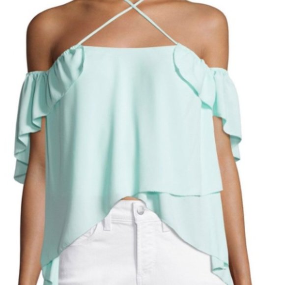 cinq a sept Tops - NWT Cinq A Sept Carla Strappy Blouse in Aruba Blue- Medium